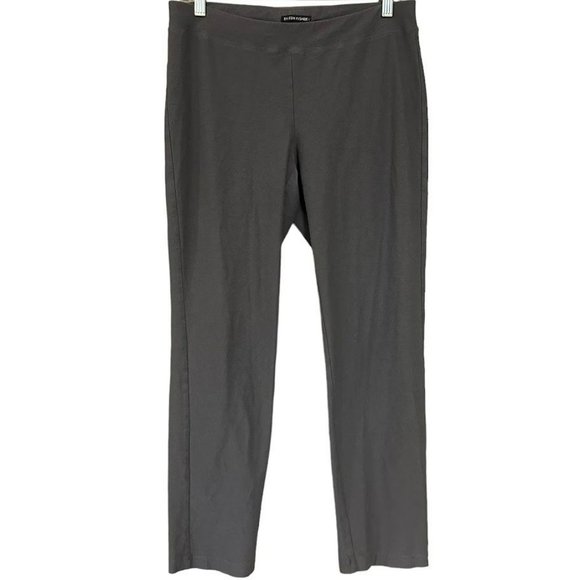 Eileen Fisher Gray Viscose Blend Stretch Slim Leg Dress Pants Womens S - Picture 1 of 6